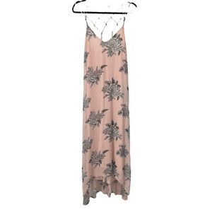 Love‎ Stitch Pink Floral Spaghetti Strap Dress